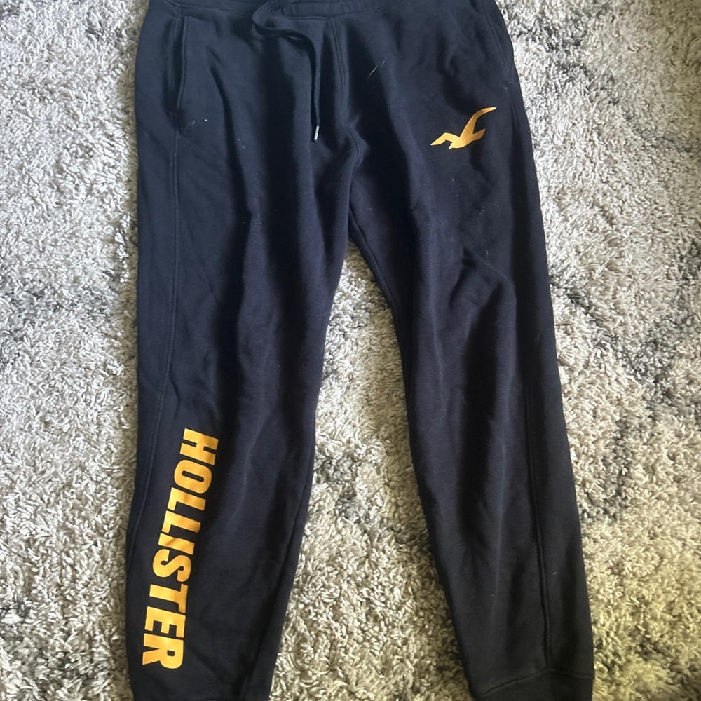 Hollister Black Sweatpants with Gold Accents